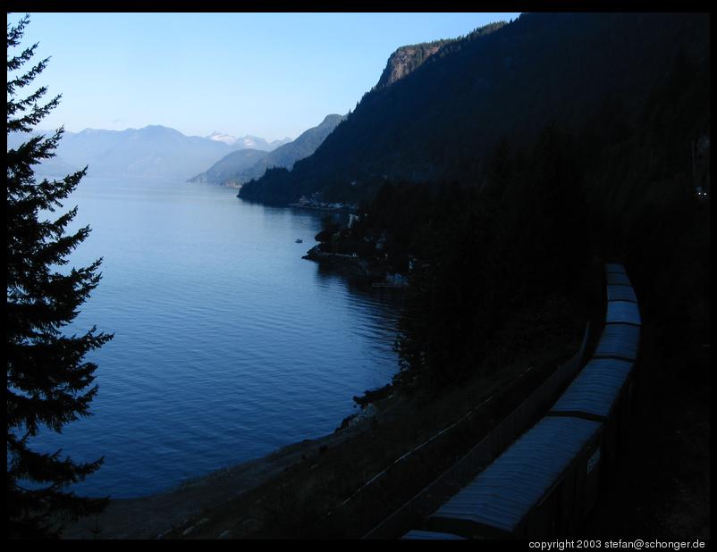 Train and sea, on the way to Whistler