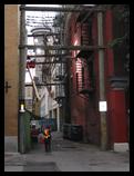 Film crew in an alley, Gastown, Vancouver